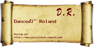 Dancsó Roland névjegykártya