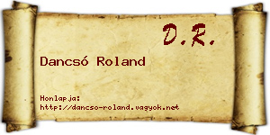Dancsó Roland névjegykártya