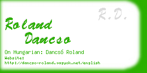 roland dancso business card